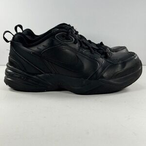 Nike Air Monarch IV Men's Black Leather Athletic Shoes Size 8